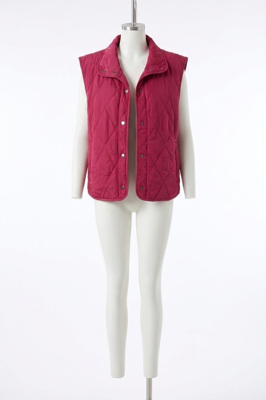 NEW HAPTICS quilted puffer vest jacket with fully lining in burgundy